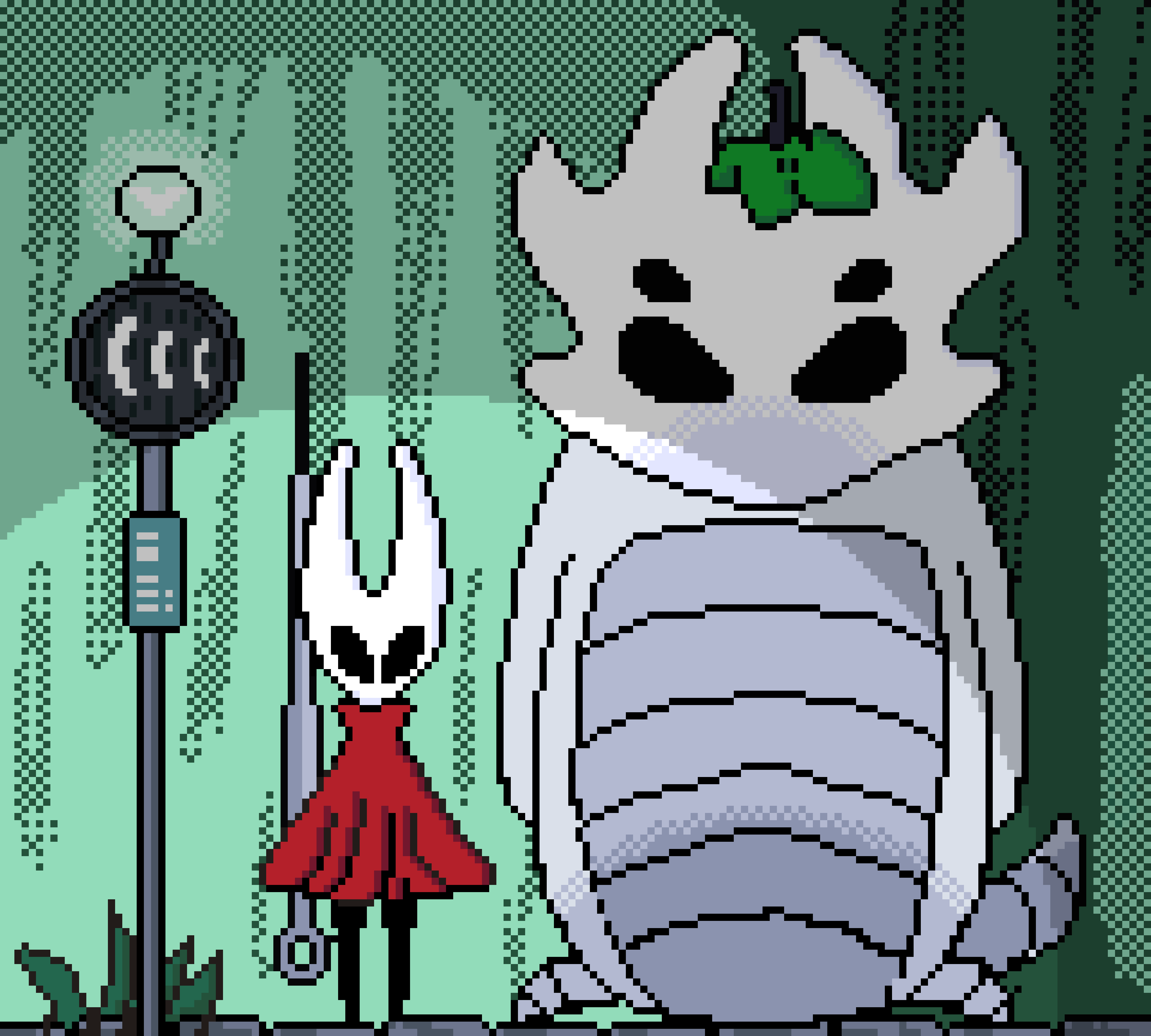 Pixel art inspired by My Neighbor Totoro.